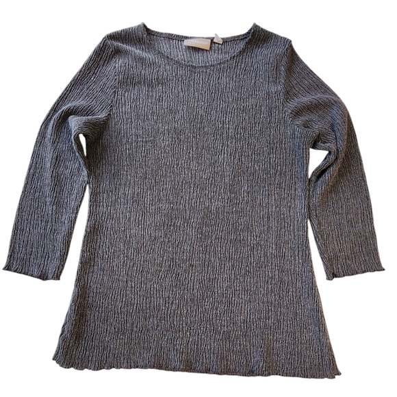 Croft & Barrow Stretch Womens Large 3/4 Sleeve Basic Plain Top Gray - Picture 2 of 6